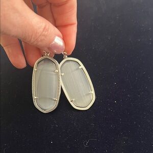 Kendra Scott Gray Cat's Eye Danielle Drop Earrings in Silver